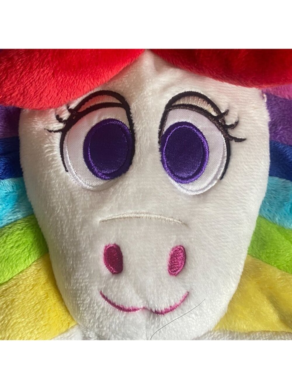 Disney Parks Inside Out Rainbow Unicorn Plush Purse W/Fluffy Charm-GUC - Picture 2 of 8